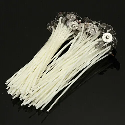 

100 Pcs 10CM White Candle Wicks Cotton Core Waxed Wick with Sustainer Candle Making Wax Beads Candle Wax