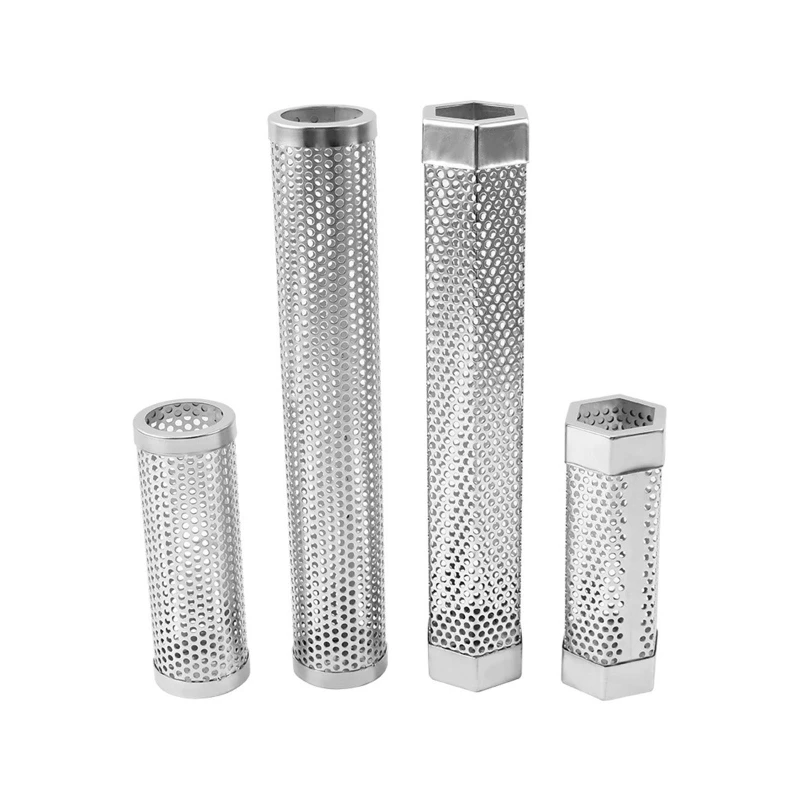 

6/12 inch Round/Hexagon Pellet Smoker Tube Stainless Steel Barbecue Wood Pellet Tube Smoker for Cold/Hot Smoking Tube