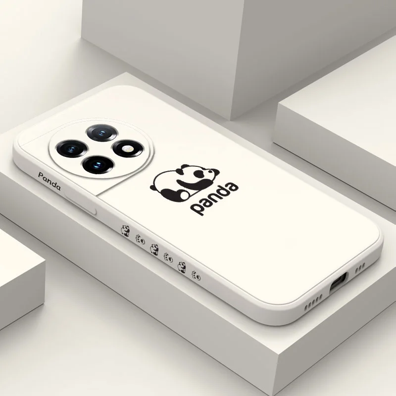 

Clever Panda Phone Case For Oneplus 11 11R 10 10R 10T 9R 9RT 9 8T 8 7 7T Pro 5G Liquid Silicone Cover