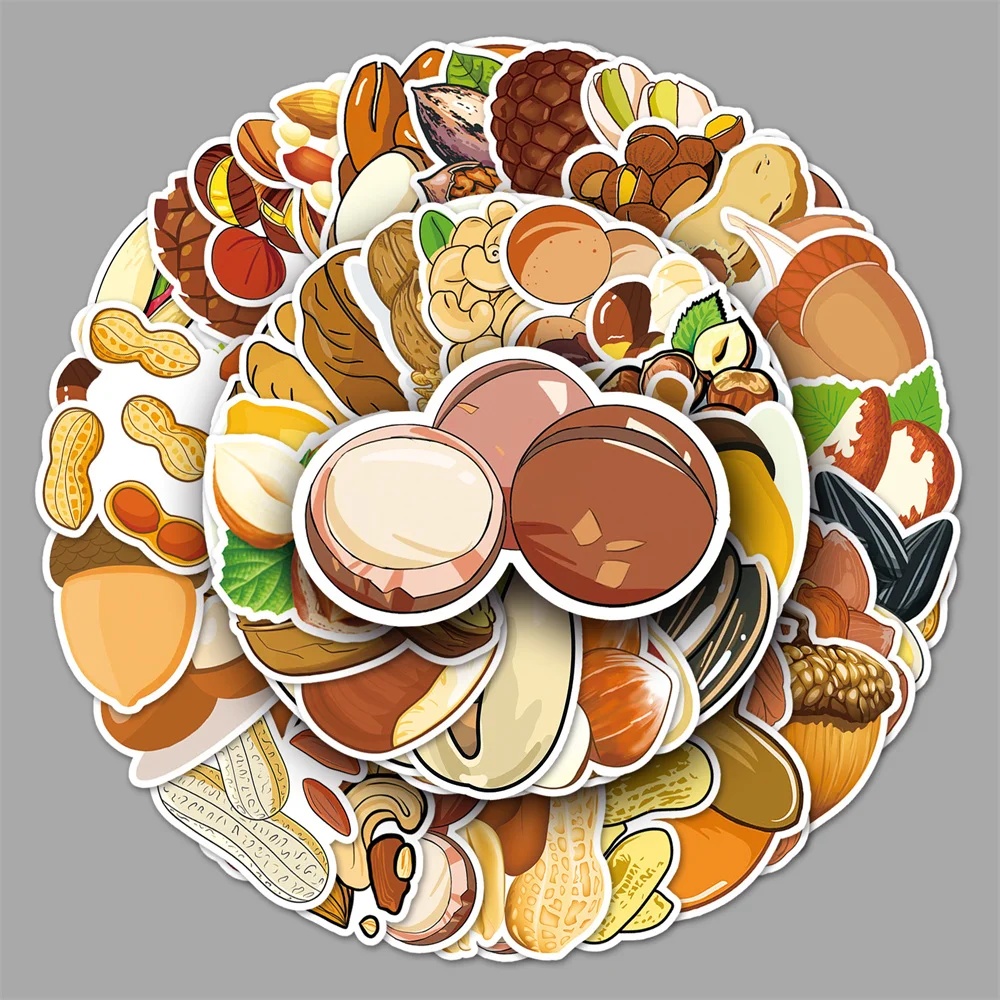 

10/30/50 шт. креативные наклейки с изображением орехов, еды из мультфильма, граффити, наклейки на стол, гитару, компьютер, холодильник, водонепроницаемые наклейки, оптовая продажа