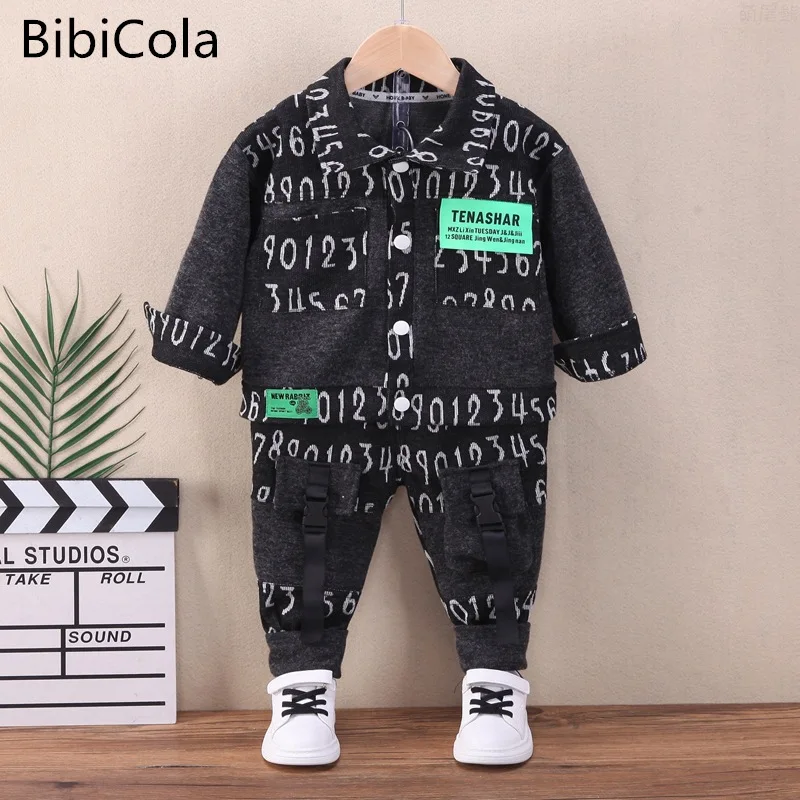 

Trendy Boy Clothes Sets Spring Autumn Baby Fashion Letter Print Jacket+Trousers Two Piece Set Tracksuits For Kids Children Sets