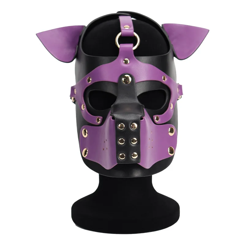 New Sexy Dog Cosplay Costumes of Adjustable Leather Fetish Puppy Hood Full Face Mask Exotic Accessories for Dropshipping images - 6