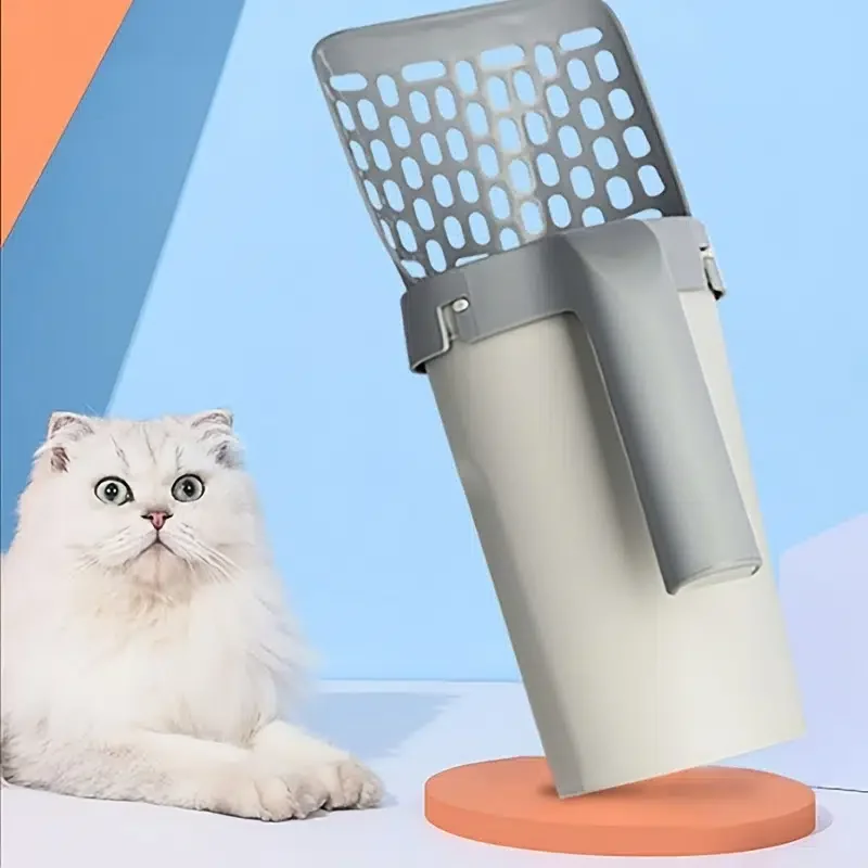 

Litter Shovel, Cat Litter Scooper With Garbage Bag Container, Cat Poop Filter Cleaning Supplies