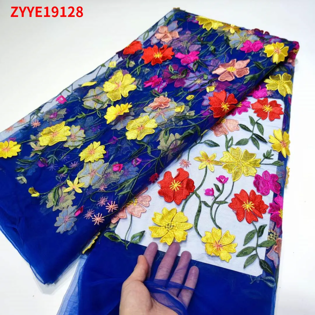 Африканская ткань замечательная вышитая тюль вышивка ткани свадебная Дубай