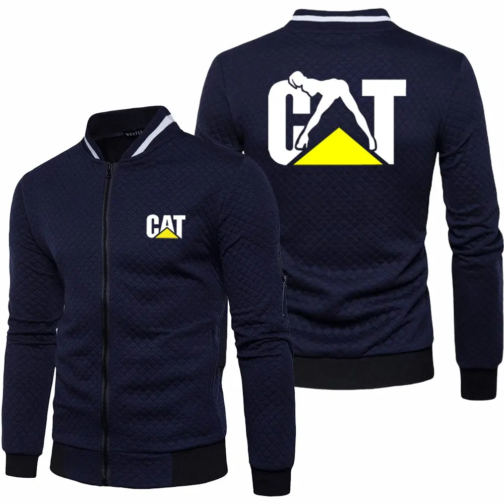 

2023 New Mens CAT Logo Jacket Spring Autumn Long Sleeve Fashion Sportswear Casual Zipper Hoody Male Sweatshirts
