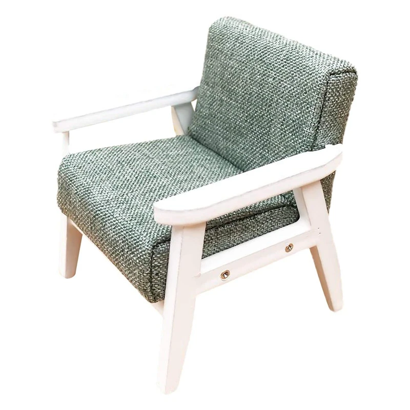 

1/12 Dollhouse Miniature Single Sofa Arm Chair - Dolls House Furniture Couch for Dollhouse Decorations Kit