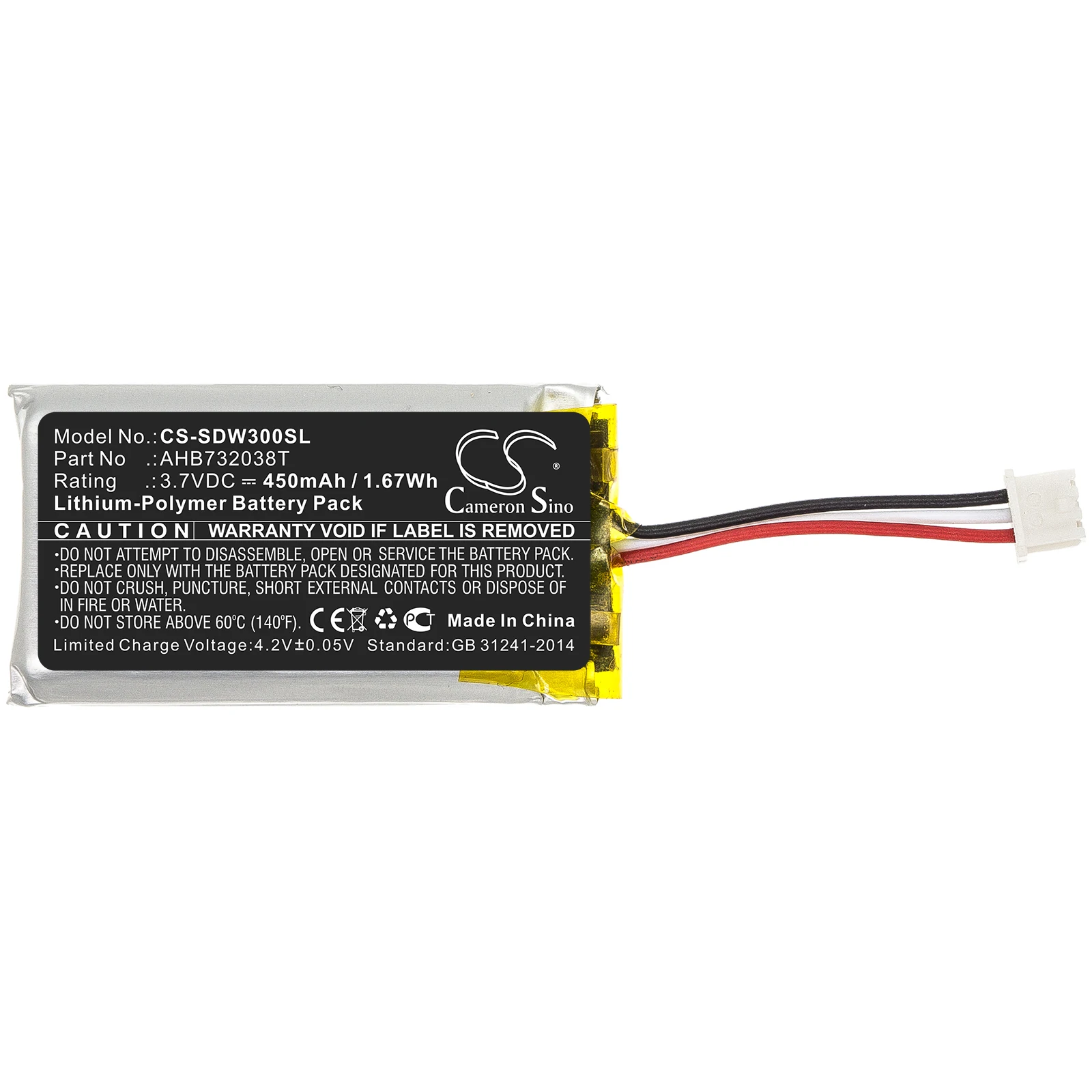 

Cameron Sino 450mAh Battery For Sennheiser SDW Pro 1 SDW Pro 2 IMPACT SDW 30 HS IMPACT SDW 60 HS IMPACT 5033 IMPACT 5034