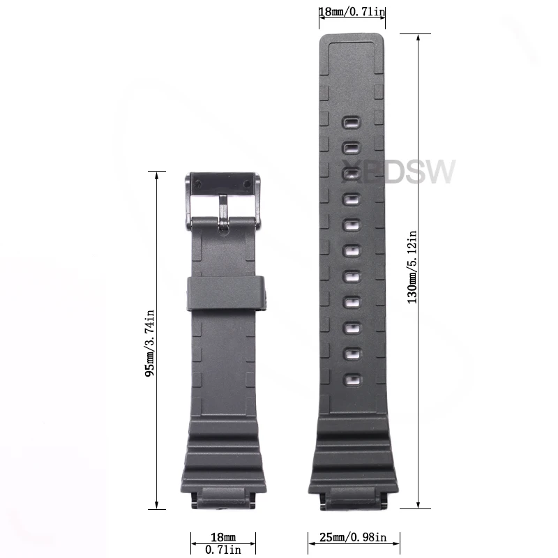 Фото Ремешок для Casio MRW-200H, мужской и женский сменный ремешок для часов из смолы, спортивный водонепроницаемый браслет с пряжкой, аксессуары 18 мм №4