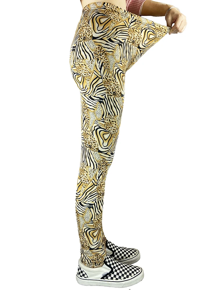 

LJCUIYAO High Elastic Leopard Vortex Printed Women Leggings Running Female Cloth Trousers Sports Yoga Fitness Pants Dropshipping