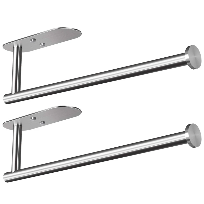 

2X Paper Towel Holder Under Cabinet Self Adhesive Kitchen Countertop Wall Mount Paper Towel Holders With Screws
