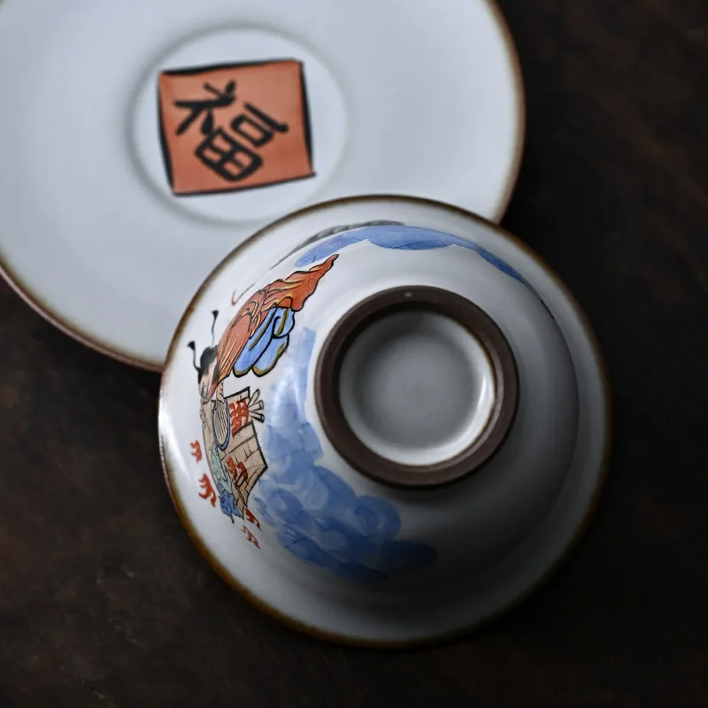 Цзиндэчжэнь нарисованная вручную белая Ru-Фарфоровая глазурь сужаная окрашенная