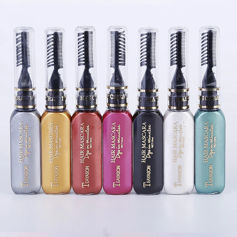 

13 Colors Disposable Hair Dye color One-off Hair Coloured Mascara Hair Beauty Tool Washable Non-toxic DIY Temporary Dual Purpose