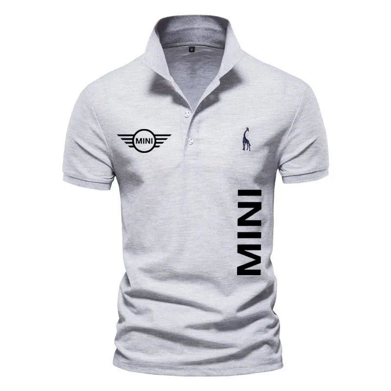 

Mini car logo 100% cotton men's polo shirt Fashion business summer men's clothing Tees breathable men's polo shirt t-shirt