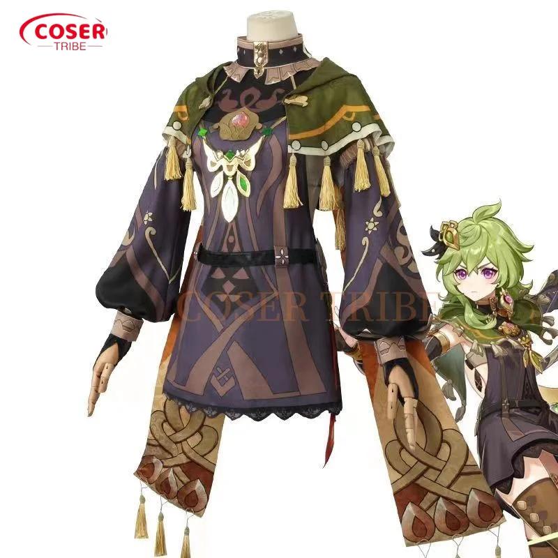 

COSER TRIBE Anime Game Genshin Impact Klein Grassland Xumi Mascot God Dress Halloween Carnival Role CosPlay Costume Complete