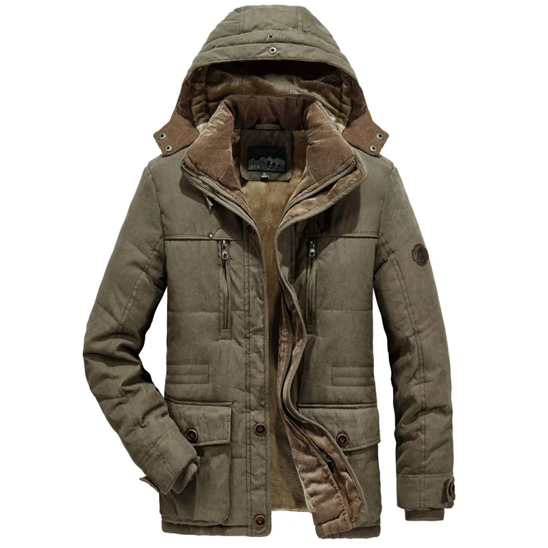 

2023 New Men's Leisure Velvet Thick Coat Waterproof Fleece ded Men Outdoor Jacket Men's Coats Hat Windbreakers Parka Men