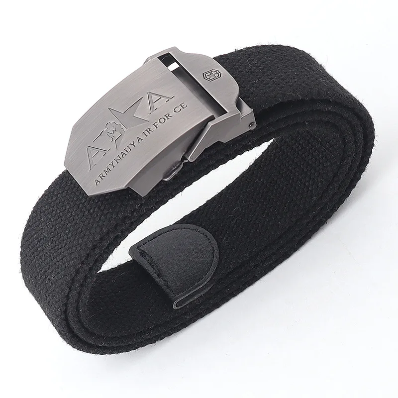 

New Men Metal Slide Buckle Tactical Belt Breathable Canvas Military Jeans Accessories Army Male Bellts Fashion Nylon Waistband