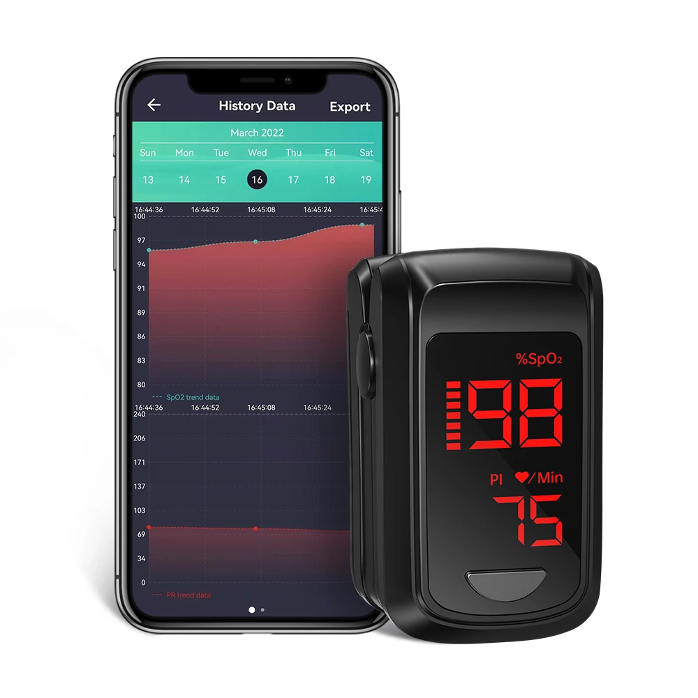 HealthTree Пальцы Bluetooth Пальцы Пульс Кислородный монитор насыщения крови кислородом PI PR Быстрый Spo2 Показания
