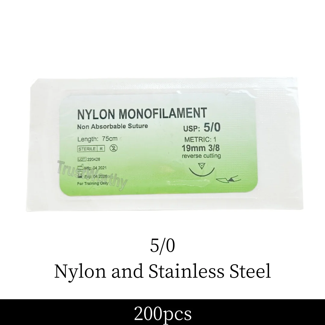 6 размеров, нейлоновая шелковая хирургическая игла, шовная плетеная игольная монофильная шлейф, тест, метрическая 2/1,5, обратные шовы для практики светлана некрасова мудры йогические практики 4 е изд