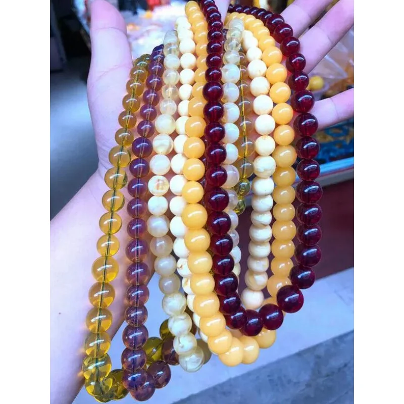 

Baltic Blood Amber Stone Butterscotch Red 10-20mm Tower Beads Necklace