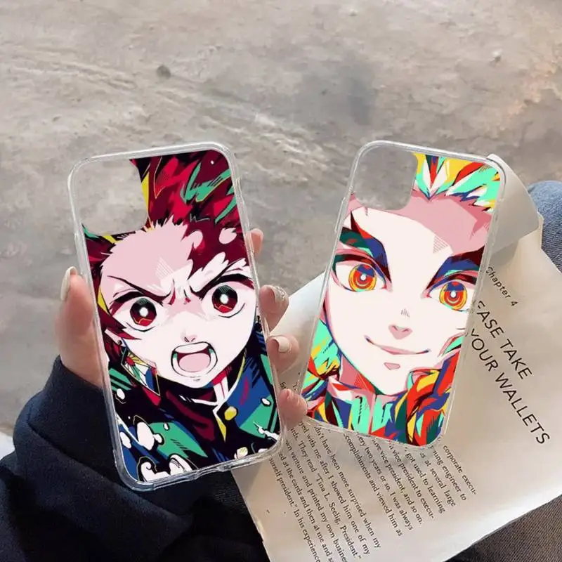 

Kimetsu No Yaiba demon slayer anime Phone Case Transparent soft For iphone 11 13 12 14 x xs xr pro max mini plus