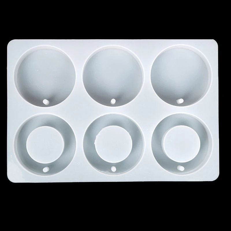 

Handmade Soap UV Crystal Epoxy Mold Oval Round Square 6 Holes Wax Plaster Mould