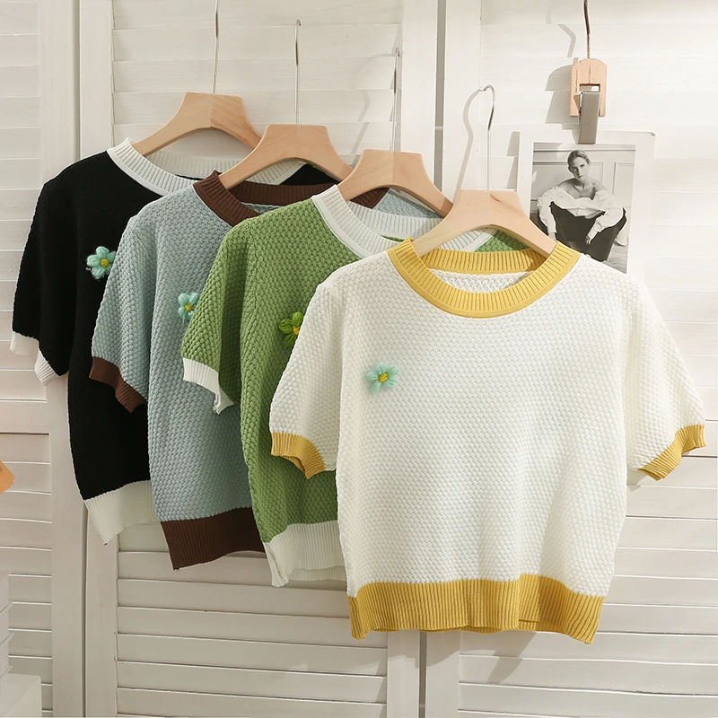 

Clothing Short Sleeve Streetwear T Shirts Crop Y2k Tops Harajuku Women Fashion High Street Summer Patchwork Ropa De Mujer Tees