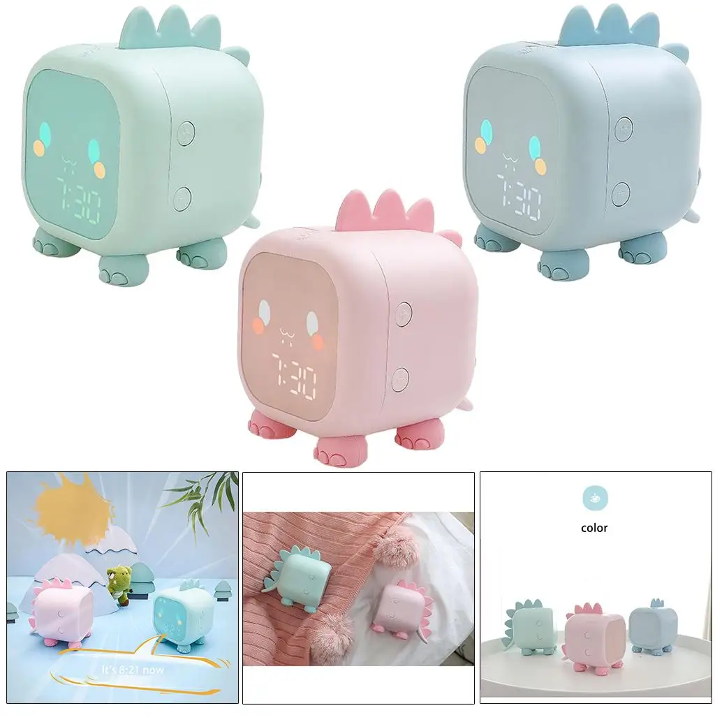 Детский будильник Детские креативные электронные часы с мультяшным динозавром
