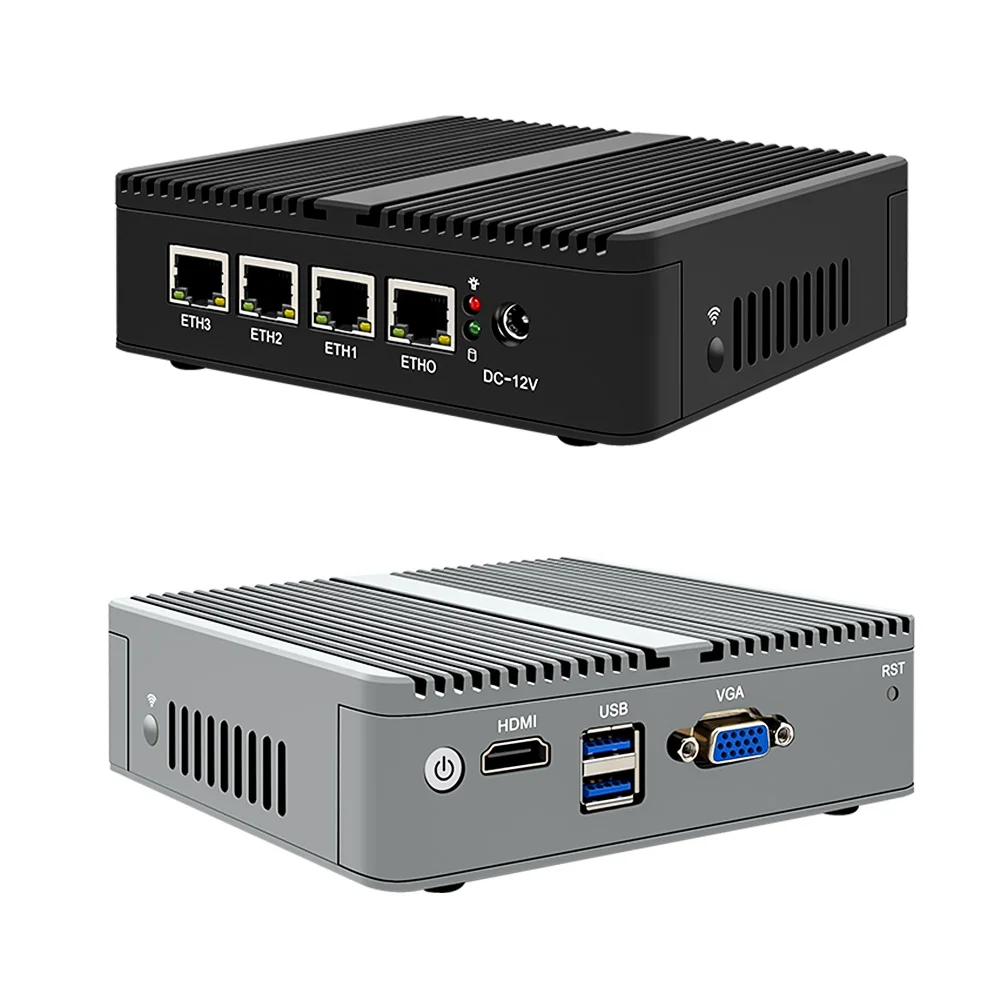 Безвентиляторный маршрутизатор pfSense Celeron J4125 мини-ПК 4 LAN 2 5G Intel i225 2500M виртуальная