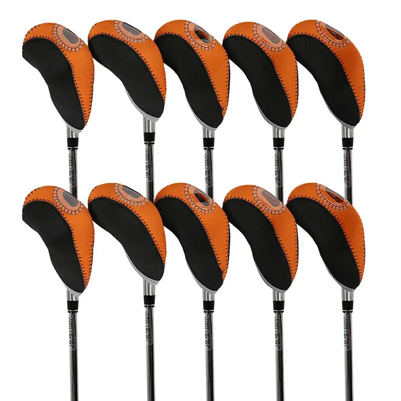 

10Piece Iron Head Cover Double Color Iron Club Headcovers Set Putter Head Cover Outdoor Sport Golf Accessoires New