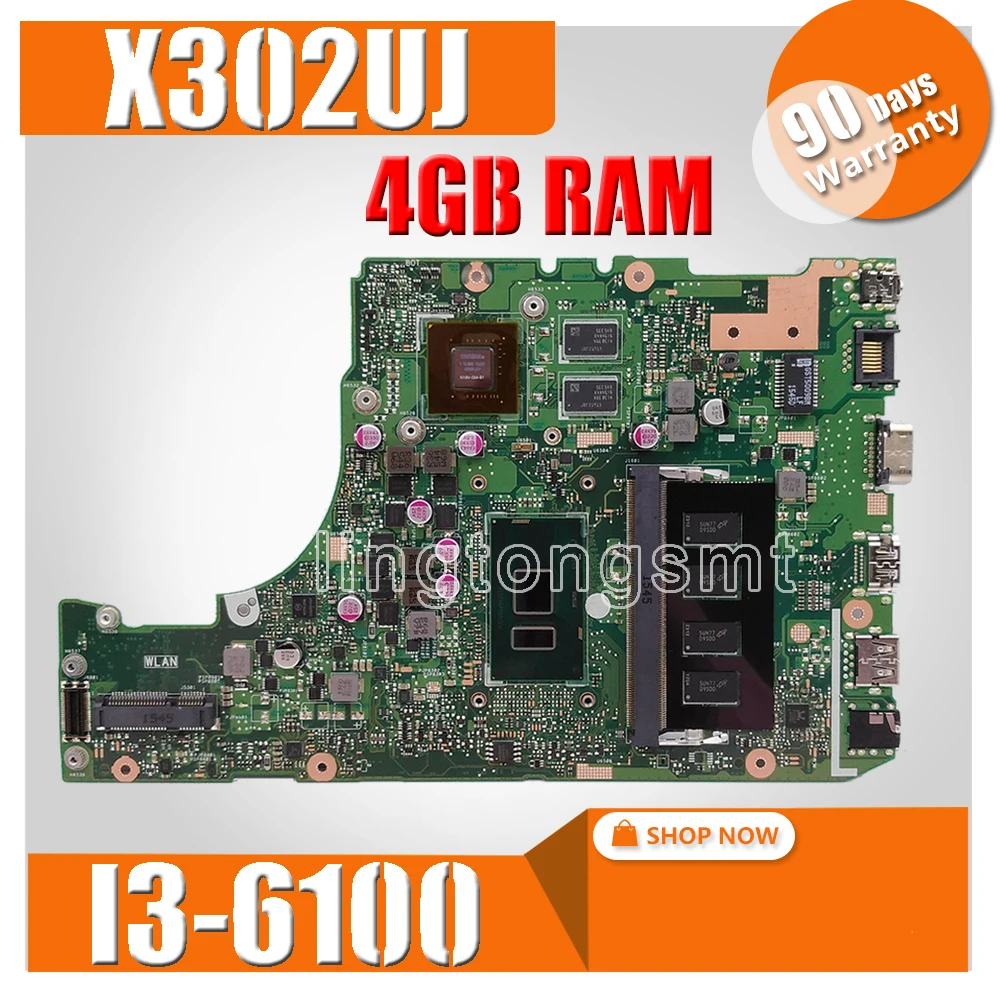 

Материнская плата X302UJ W/ I3-6100/6006 CPU 4GB RAM для ноутбука Asus X302U X302UA X302UJ материнская плата Rev 2,0 DDR4 4G X302UA-UJ материнская плата