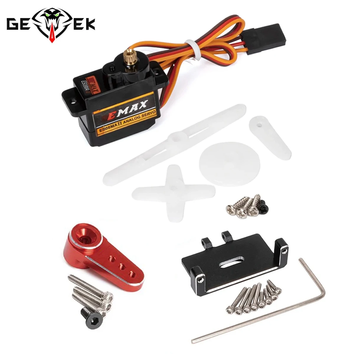 Фото Аналоговый сервопривод EMax ES08MA II 12g с металлическим редуктором для радиоуправляемых краулеров 1/24 Axial SCX24, запчасти для тюнинга №1