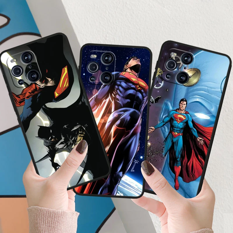 Супермен Бэтмен для OPPO Find X6 X5 X3 X2 F21S F21 Pro Lite Neo черный силиконовый мягкий чехол