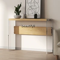 zq solid wood console tables extremely narrow home side view table decoration small strip table acrylic console