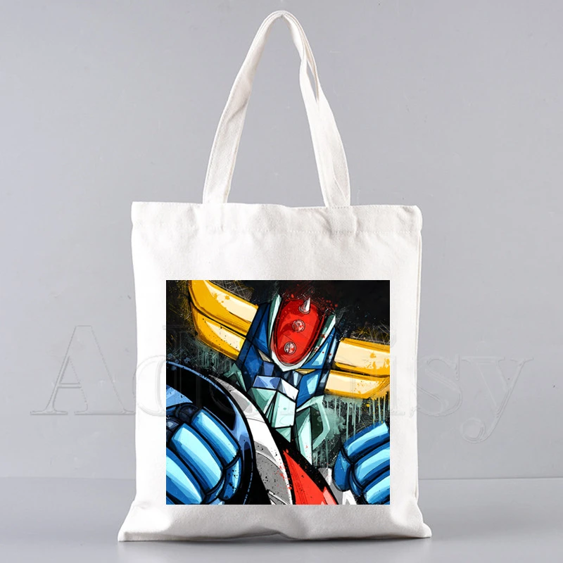 

Goldorak Mazinger Z Japanese Anime Robot Shopping Bag Grocery Shopper Shopping Tote Bag Shoping Reusable Bolsa Compra Sacolas