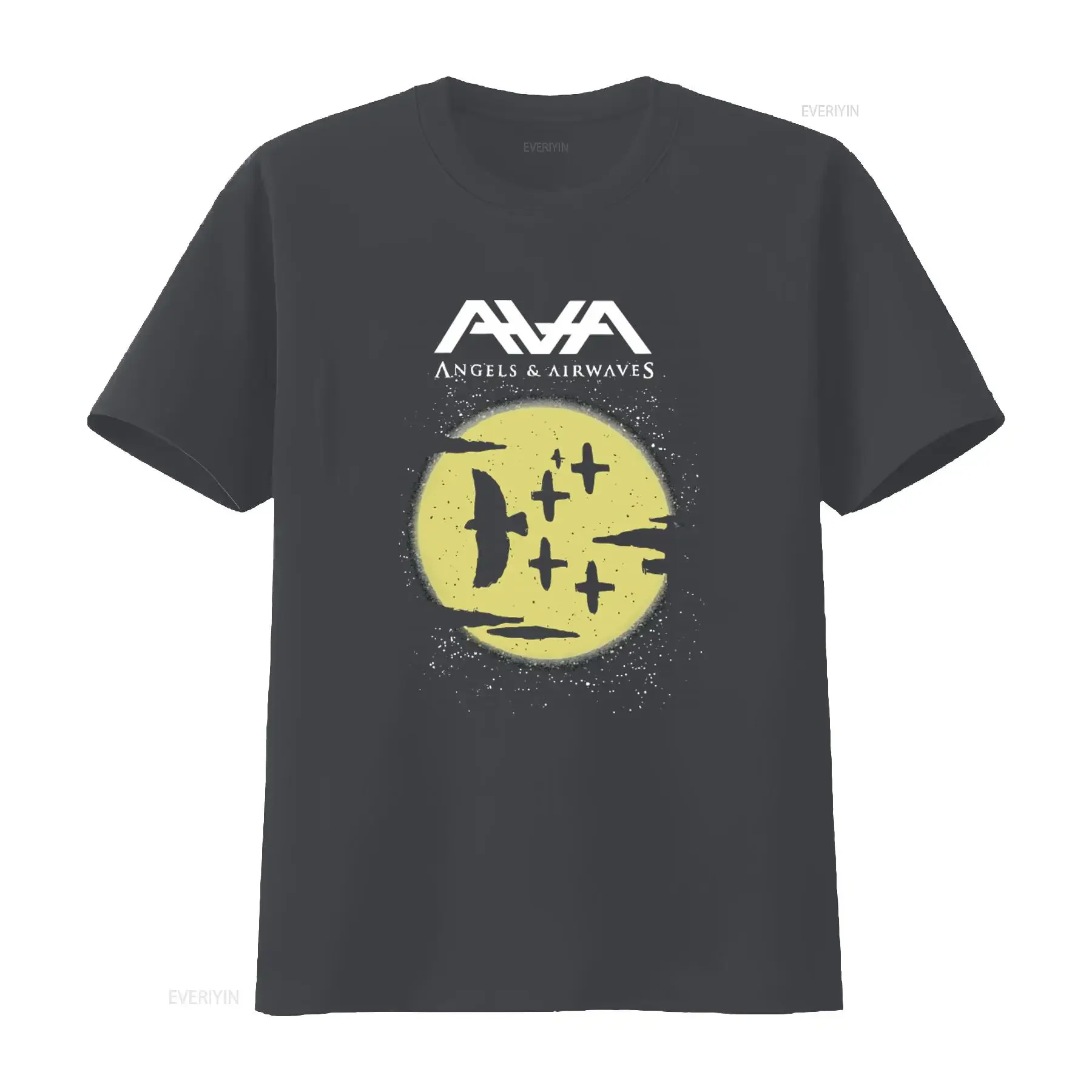 Фото Футболка Angels and Airwaves Tom Delonge, размер M, черно-желтая, AVA Long или S, винтажная, с эффектом потертости, эластичная, дышащая №3