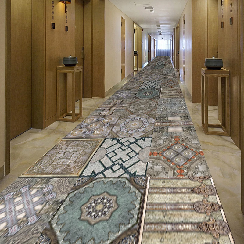 

Moroccan Persia Carpet For Corridor Hallway Stairway Carpet For Living Room Home Hotel Aisle Runner Rug Anti-Slip Kitchen Track