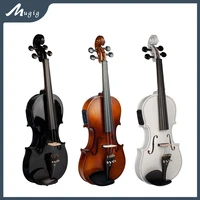 44 size acoustic electric violin install preamp eq solidwood fiddle wbrazilwood bow audio cable bridge violin foam carry case