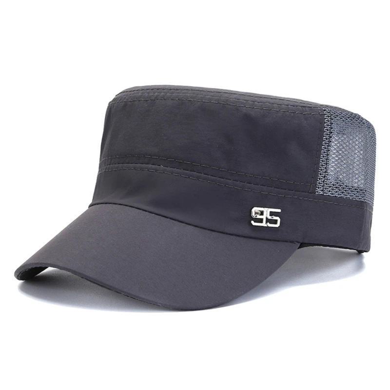 

New Summer 95 Military Hats Breathable Mesh Flat Top Caps Men Women Unisex Outdoor Travel Adjustable Casual Cadet Army Cap
