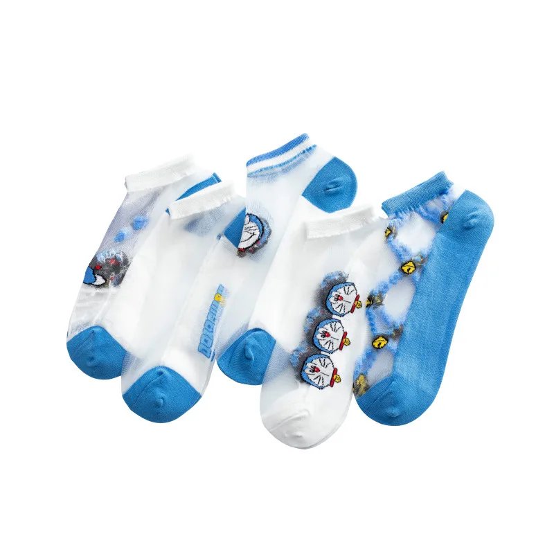

Носки с героями мультфильмов Doraemon, повседневные хлопковые носки, низкие носки, короткие носки для женщин и девушек, тонкие модные носки на в...