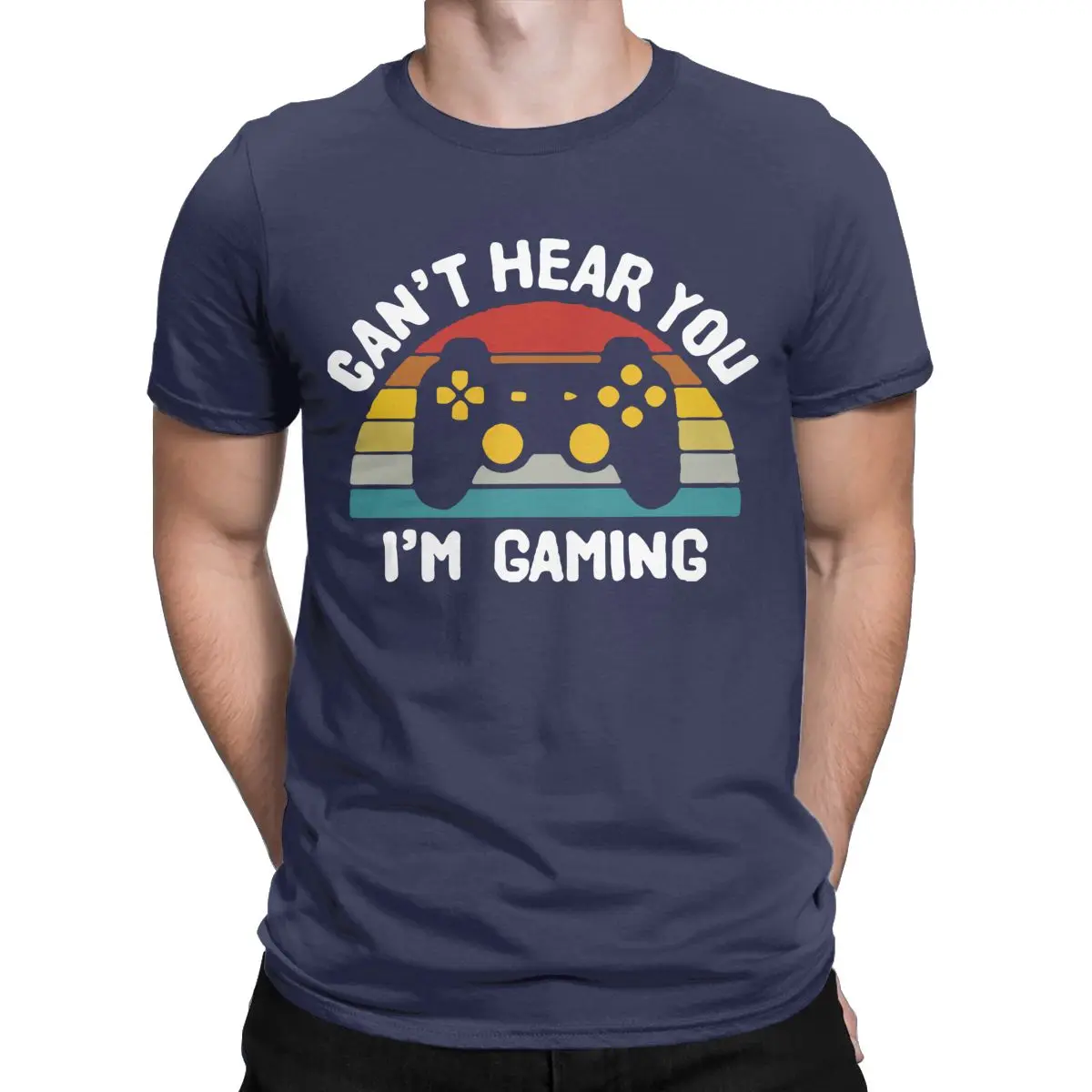 

Can't Hear You I'm Gaming Men's shirt Games Gamer Novelty Tee Shirt Short Sleeve Crewneck T-Shirt Pure Cotton Summer Clothes