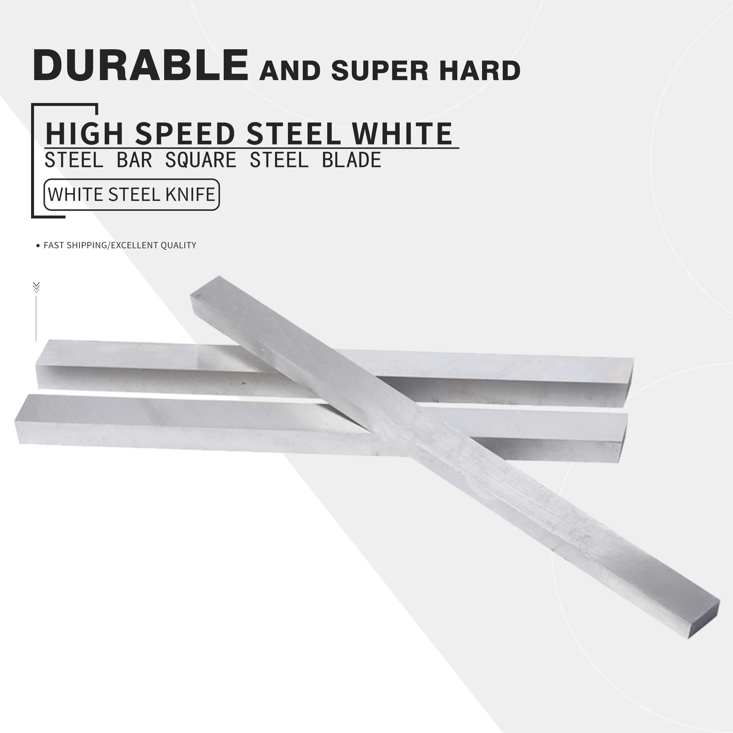 Стальной нож, белый стальной стержень 40x200 45x200 50x200 мм, высокоскоростные стальные токарные инструменты, сверхтвердая Высокоскоростная сталь, длина 200 мм