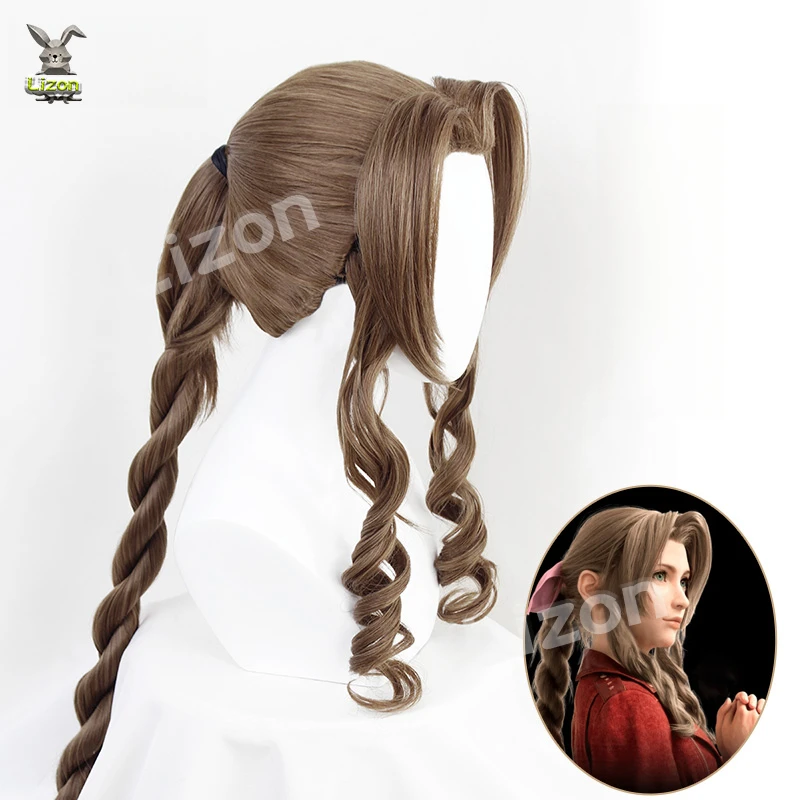 Final Fantasy Vii 7 Аэрит Гейнсборо Косплей Парик 100 СМ Коричневый Термостойкий