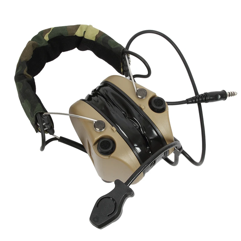 TS TAC-SKY Airsofte Sordin Noise Cancelling Pickup Silicone Earmuffs Hunting Shooting Tactical Headphones-DE