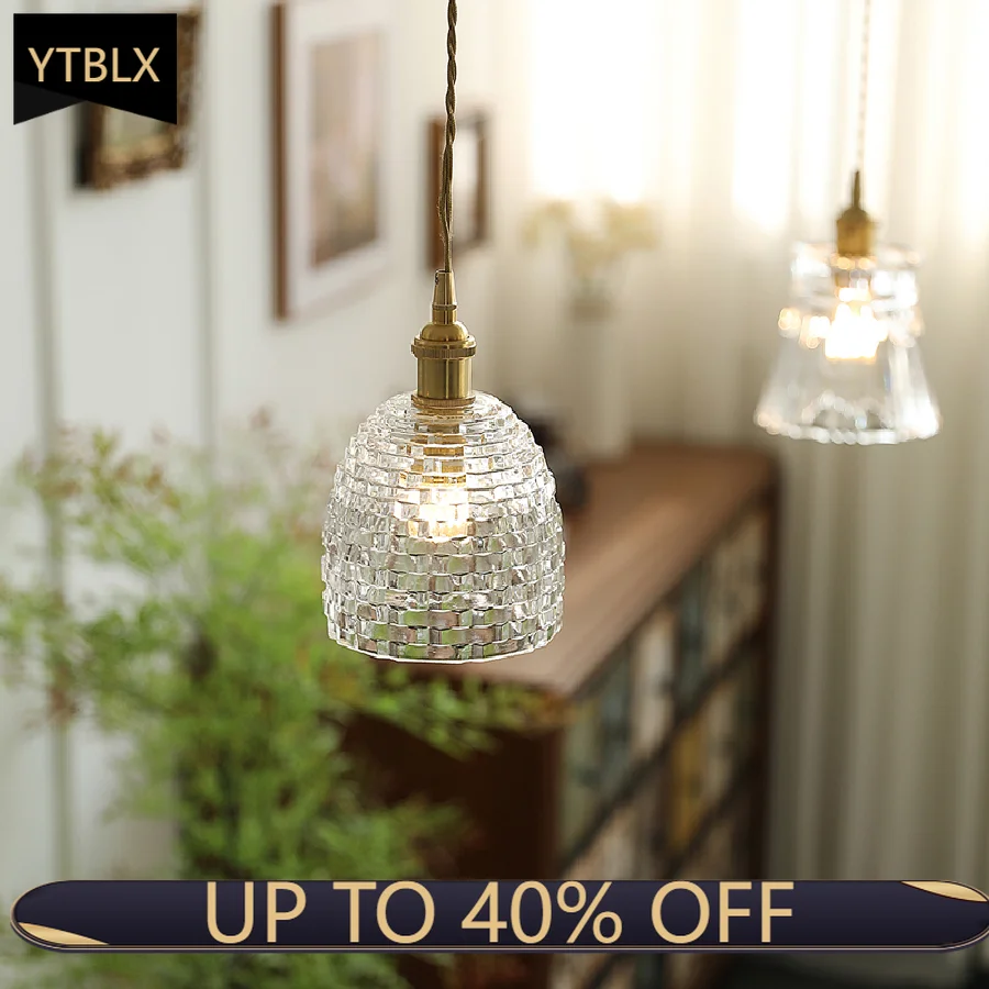 

IWP American Classic Chandelier Glass LED Pendant Lamp Flower Shape Chandelier Light For Dining Room Bedroom Aisle Living Room