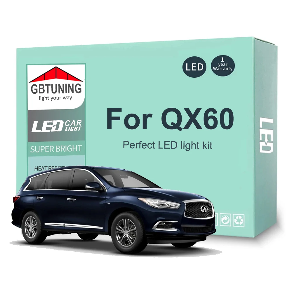 

Комплект светодиодных ламп для салона автомобиля Infiniti QX60 2014 2015 2016 2017 2018 2019 2020 2021, купольная лампа Canbus для чтения автомобиля