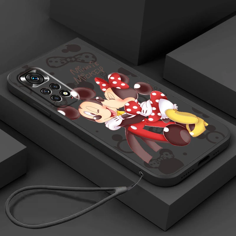 

Red Cartoon Minnie Fashion Phone Case For Xiaomi Redmi Note 12 11T 11S 11E 10S 10T 10 9T Pro Plus Liquid Rope Funda Cover