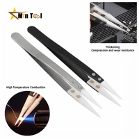 stainless steel ceramic tweezers heat resistant non conductive ceramic pointed tip diy tools hand tool for industry tool