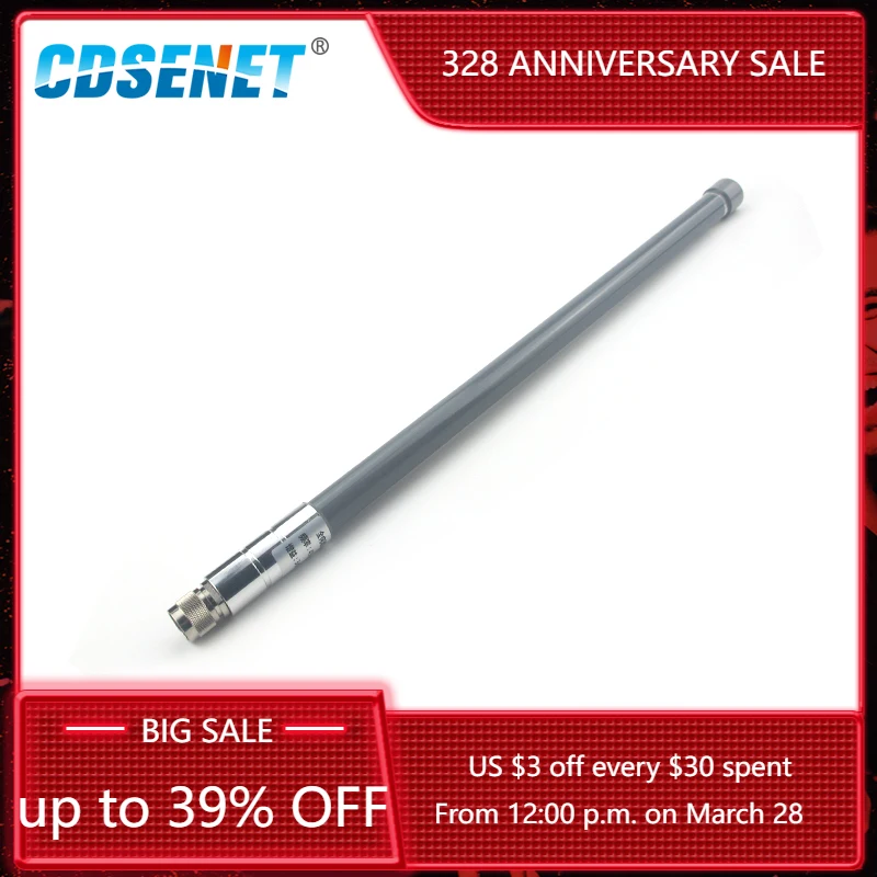 

Наружная антенна Wi-Fi 433 МГц, разъем N-J с высоким коэффициентом усиления, 5 дБи, LTE, водонепроницаемая антенна большого радиуса действия для роу...