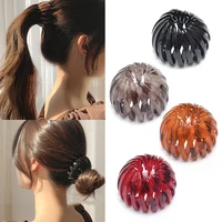 women bun hair claw birds nest buckle hair clip hairpins female ponytail hair accessories fashion plastic holder cage headwear