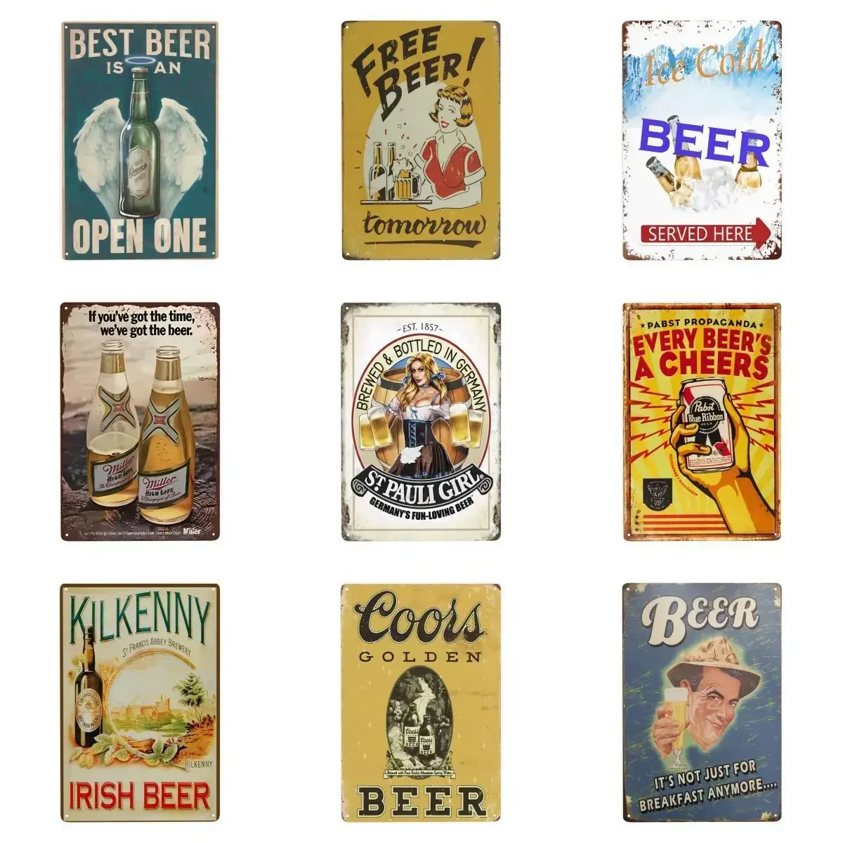 1 шт. винтажная металлическая вывеска для пива золотое пиво металлический плакат